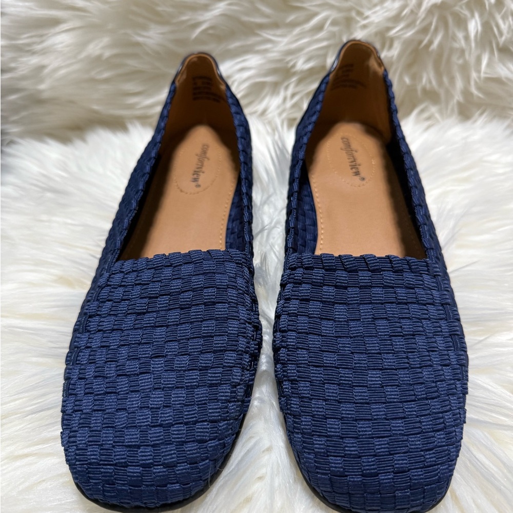 Comfortview Textured Navy Flats